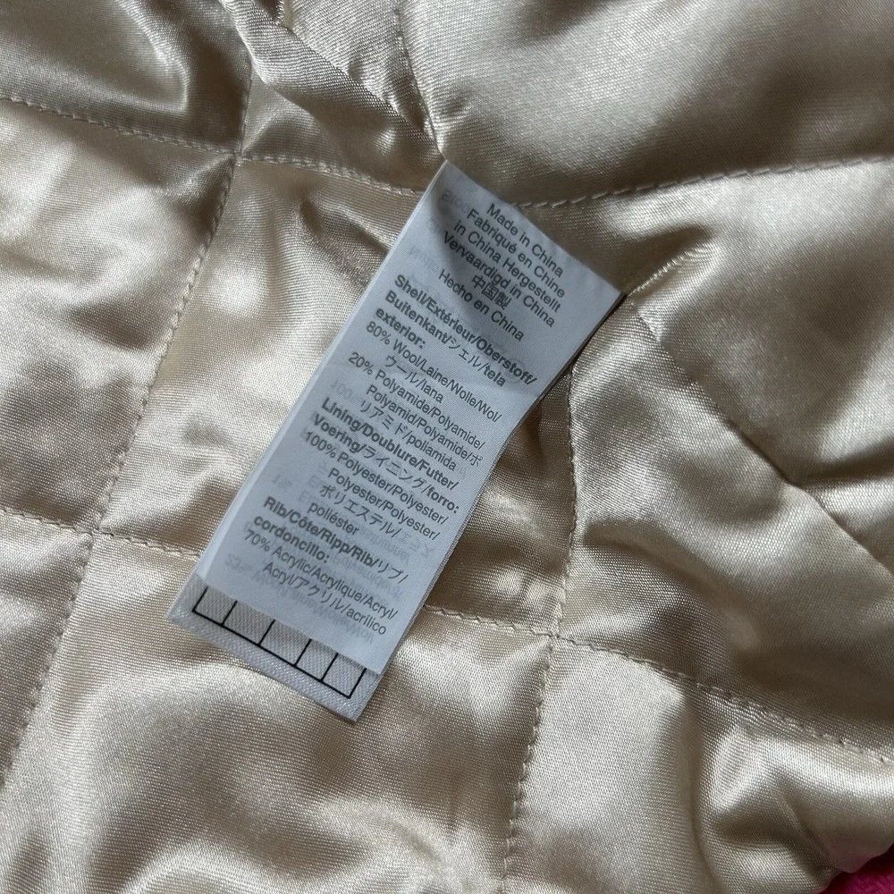 J. Crew Coat Womens 0P Petite Nello Gori Italian Stadium Cloth Wool Blend Pink - Picture 5 of 11